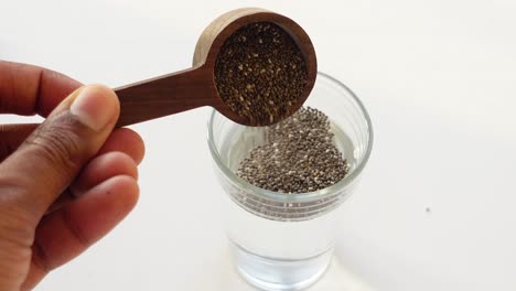 adding chia seeds to water