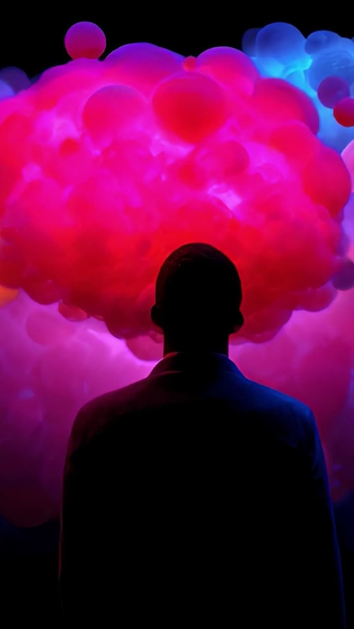 Captivating Visualization of Emotions: A Transcendent Journey Through Vibrant Colors and Clouds from the Perspective of a Contemplative Individual in Gradients