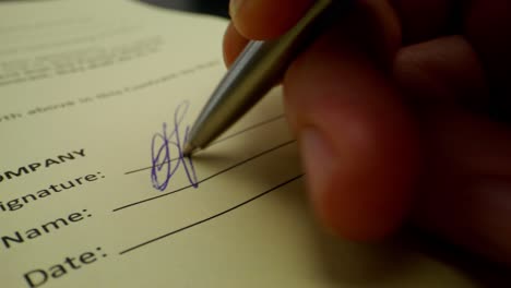 signing a contract