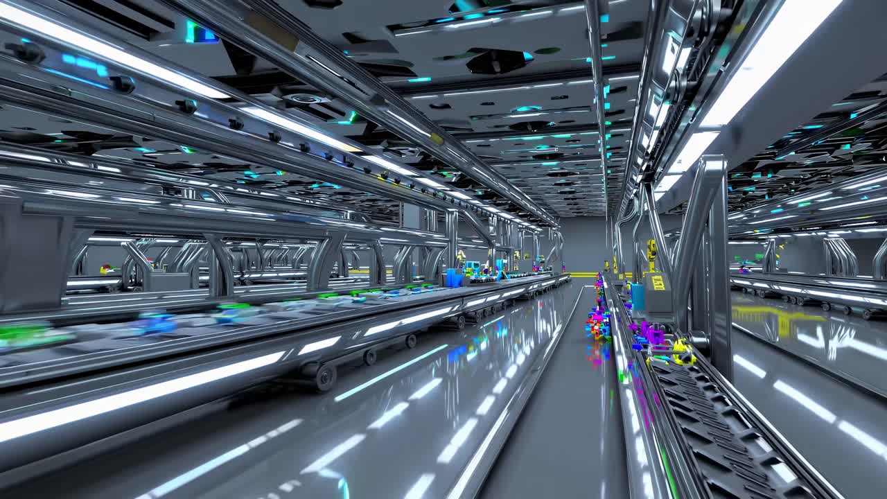 Futuristic Automated Manufacturing Facility