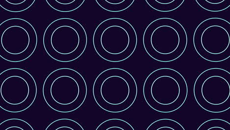 Repeating blue and white circle pattern with overlapping circles and contrasting lines