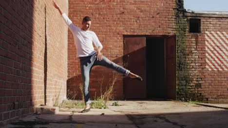 male dancer on a rooftop