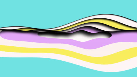 vibrant abstract image layers of purple, yellow, and blue with wavy and diagonal lines