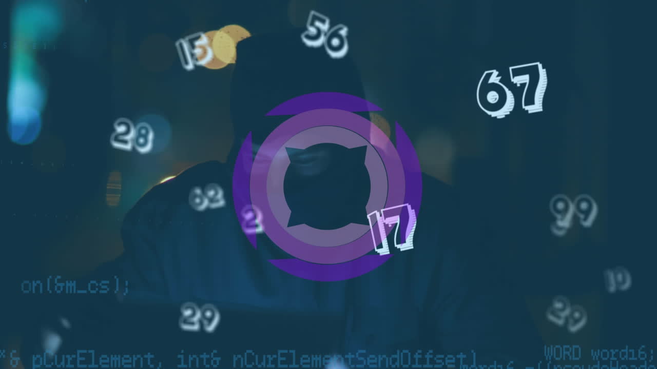 animación del alcance y procesamiento de datos sobre el hacker