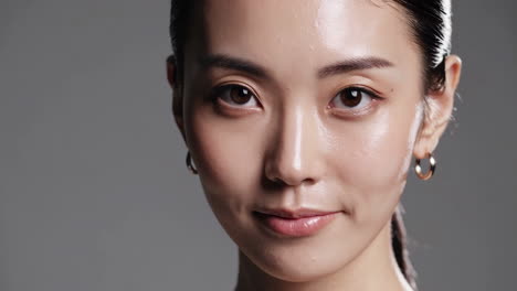 close-up portrait of a woman with glowing skin
