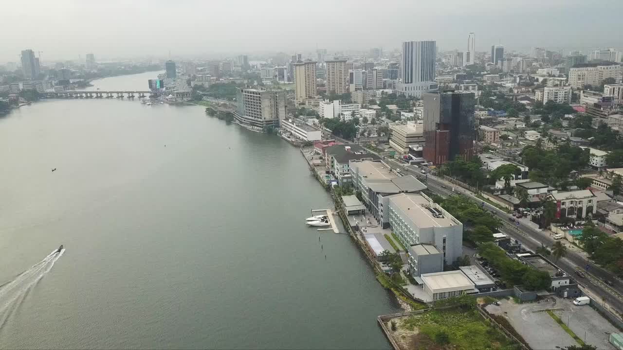 나이지리아 라고스의 빅토리아 섬의 아름다운 풍경