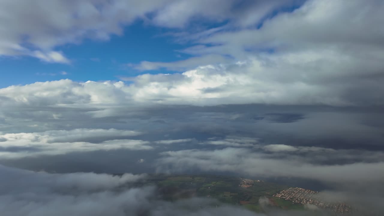 immersive pilot’s perspective while flying between layers of ethereal clouds over a coastal cloudscape in Maloorca, Spain. Hyperlapse x4