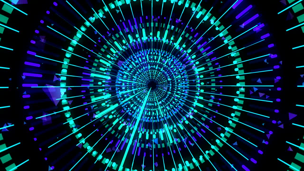 Looping abstract audio equalizer rings.