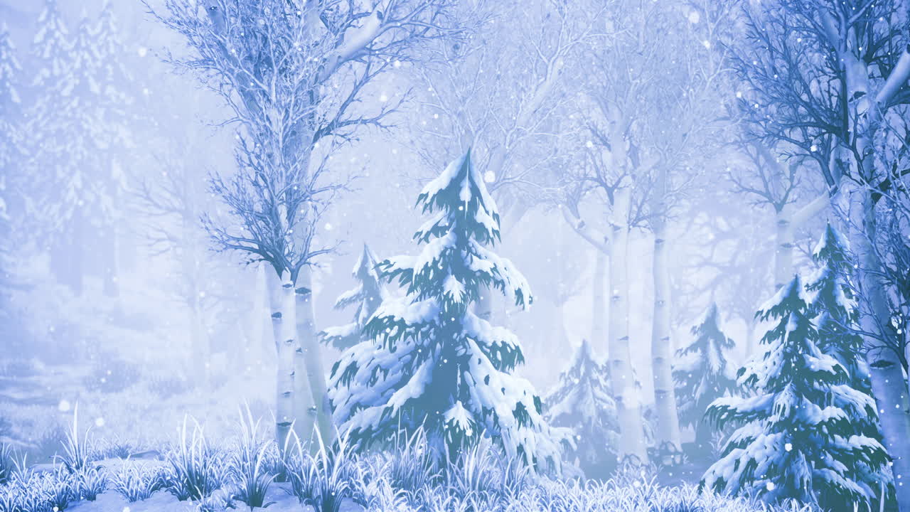 Enchanted winter forest blanketed in fresh snow under soft winter light