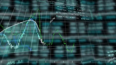 animación de gráficos y procesamiento de datos sobre fondo negro