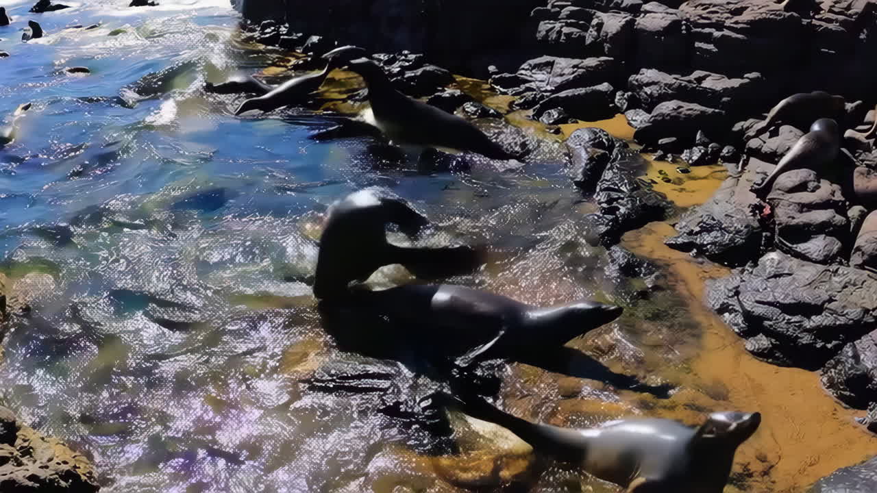 Seals Playing in the Ocean