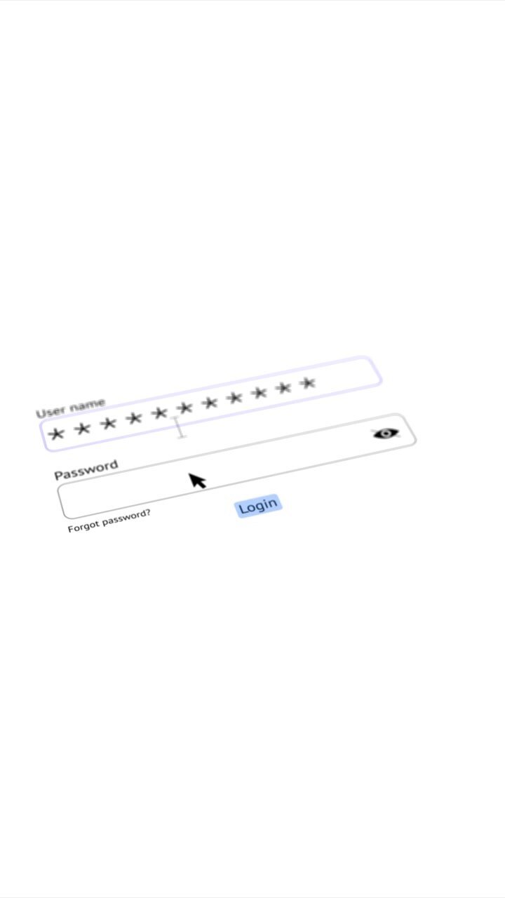 Professional user authentication layout secure password entry login account access software