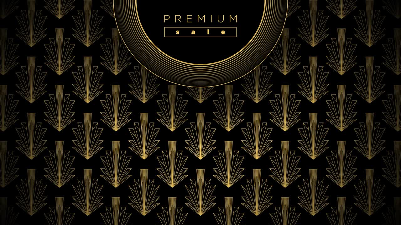 4k 비디오에서 검은 바탕에 프리미엄 골든 포스터 디자인을 판매합니다.