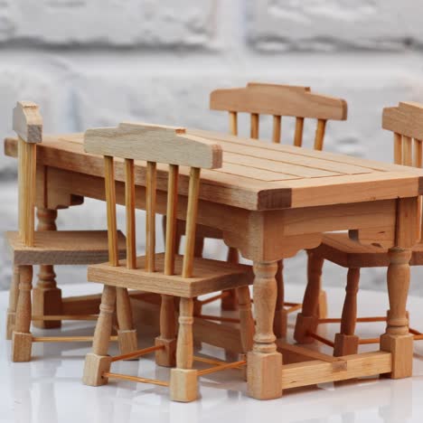 Wooden miniature dollhouse furniture