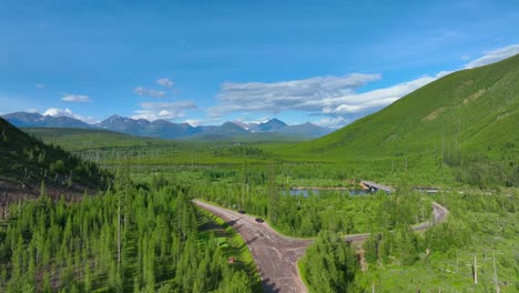 蒙大拿州弗拉特赫德河北叉口的河橋, 周圍是茂盛的綠色風景