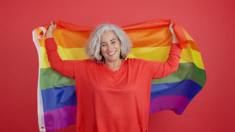 woman celebrating pride