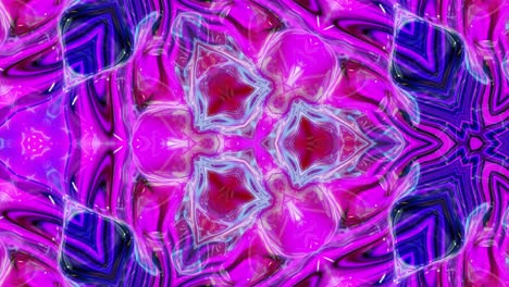 patrón simétrico púrpura líquido como el caleidoscopio con ondas. 3d elegante bucle abstracto bg, estructura ondulada de vidrio líquido brillante con hermosos colores de gradiente. 4k
