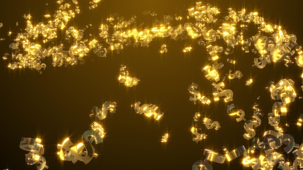 금 달러 기호 입자 애니메이션