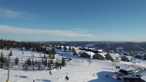 people having fun in the snow in trysil norway - dolly shot