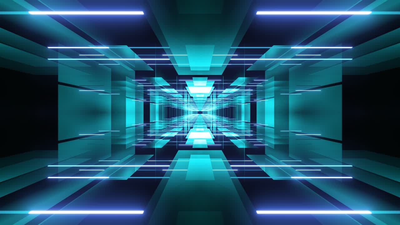 Neon Glowing Futuristic Tunnel
