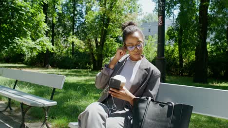 woman relaxing in the park