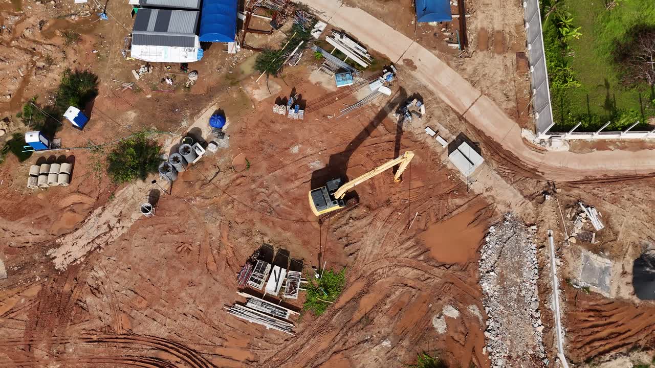 vista aérea del sitio de construcción