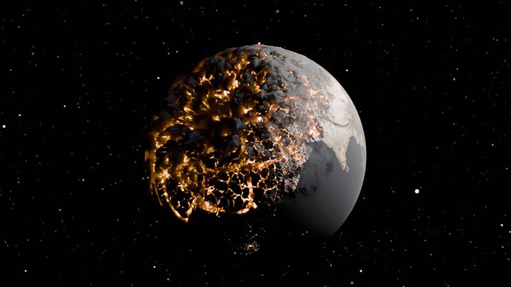 la terre la nuit et la terre dans le désastre