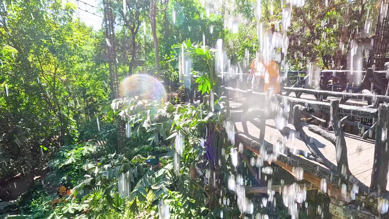 Visitors enjoy waterfall at Chonburi zoo