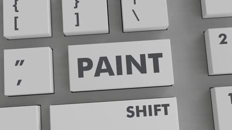 pulsación del botón de pintura en el teclado