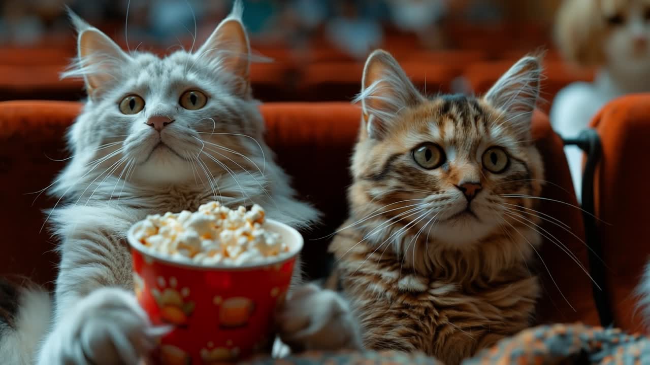 Gatti che guardano un film