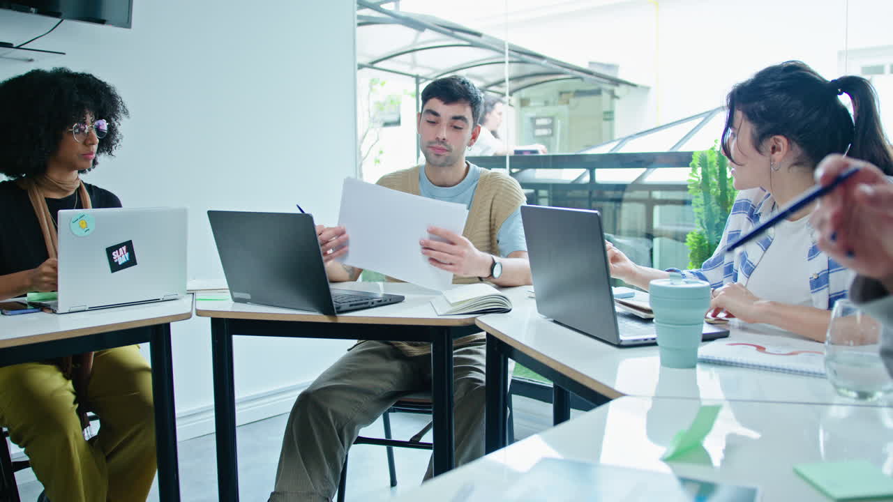 Group Portrait of Young Business People with Coffee on Outdoor Terrace