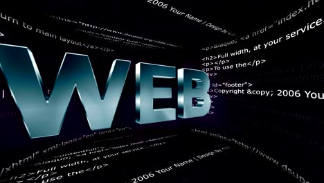 animación de texto web y sala de código html