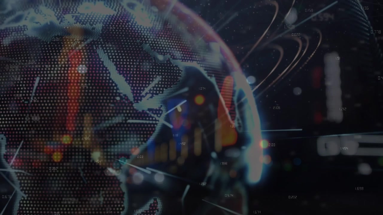 Animation of network of connections over traffic and globe