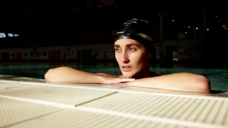 woman swimmer in the pool