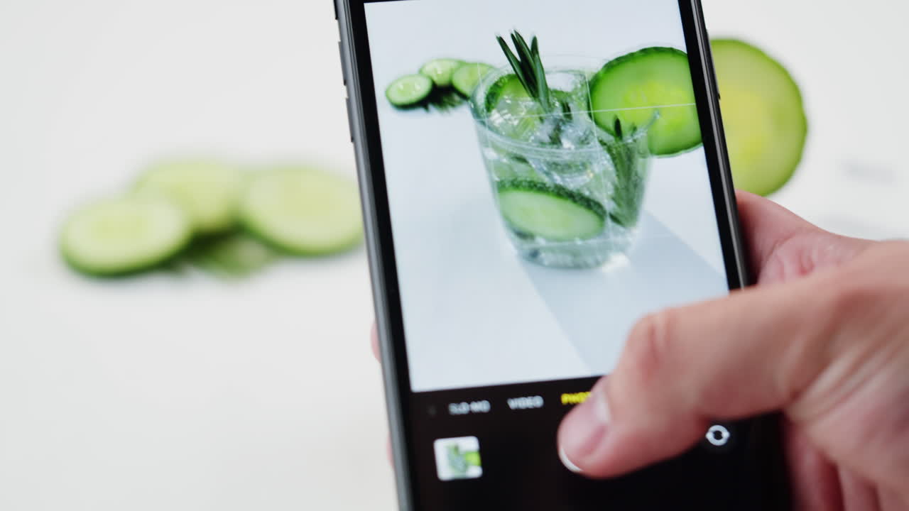 Cucumber Water Cocktail Photographed with a Phone