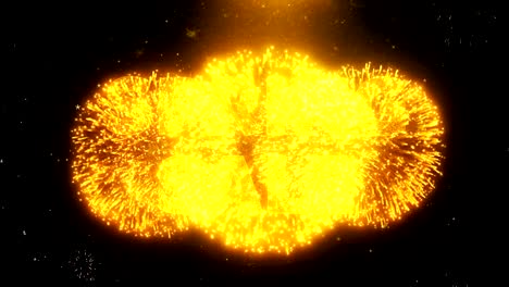 spring sale text on firework display explosion particles.