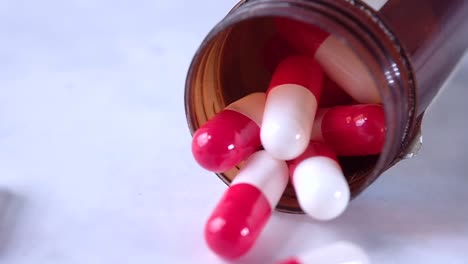 medicine capsules in a bottle