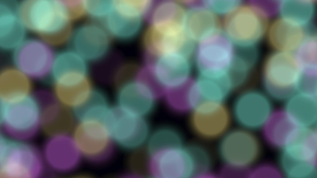 círculos borrosos y vibrantes en tonos de púrpura, verde y marrón