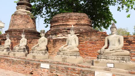 panoramic view of ancient buddha statues