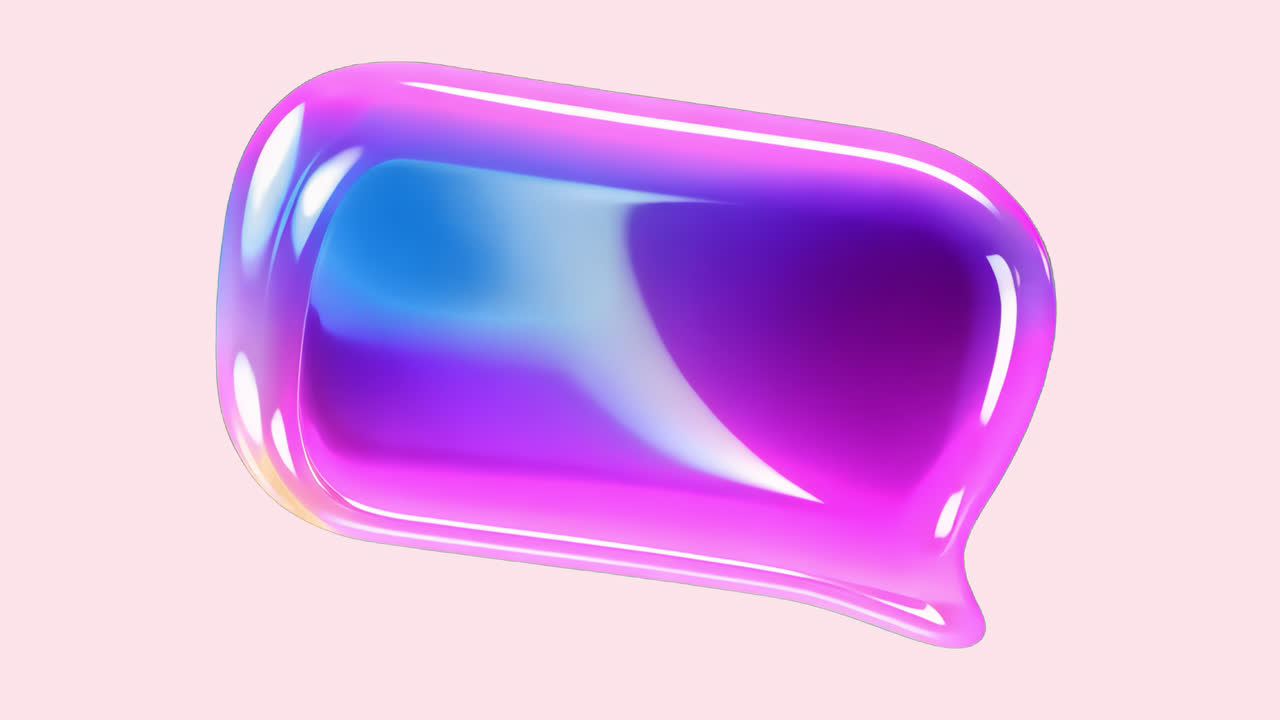 Neon speech bubble design animation isolated asset, transparent 4K video, alpha channel, ProRes 4444