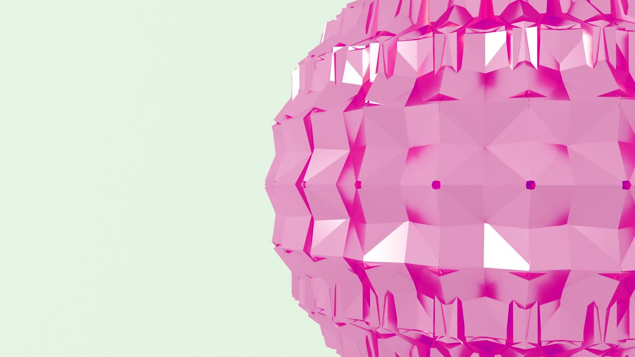 추상적인 3d 모양의 금속 육각형 구 애니메이션, 4k 렌더링 루프 영상, 다양한 파스텔 색상 세트