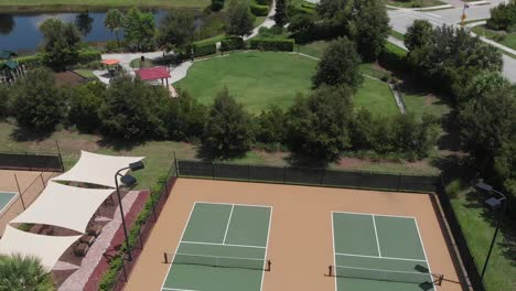 Aerial-view-of-perfectly-maintained-pickleball-courts