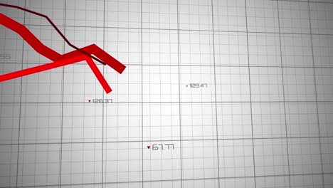 animation of statistical data processing over grid network against grey background