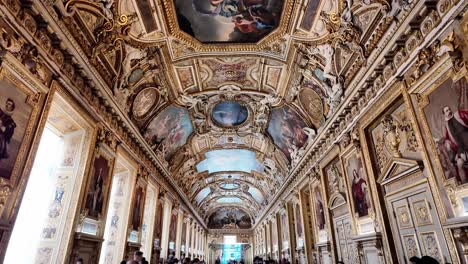 magnificent interior of the louvre museum in paris