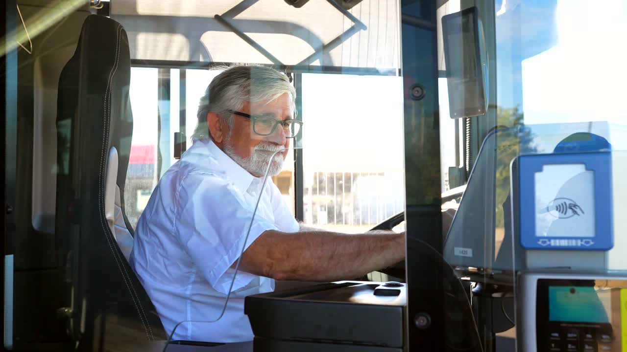 Bus driver at work