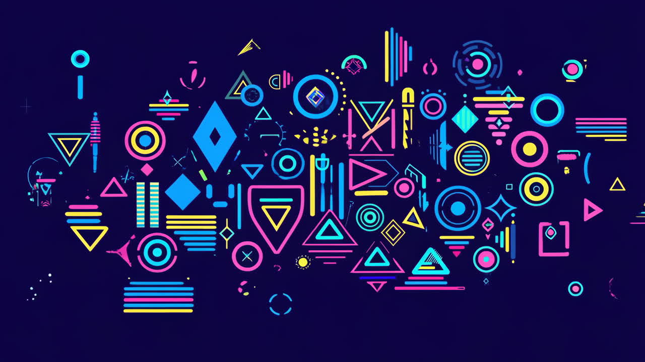 Abstract Geometric Neon Shapes Backgrounds