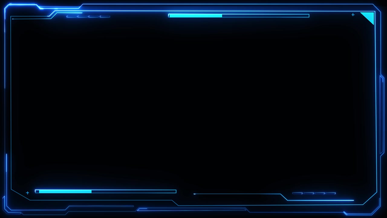 Blue futuristic hud frame background glowing border center space digital interface details tech