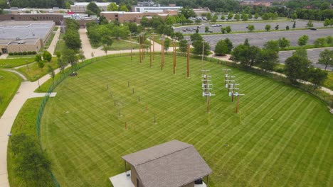 aerial view of overhead lineman training center at henry ford college