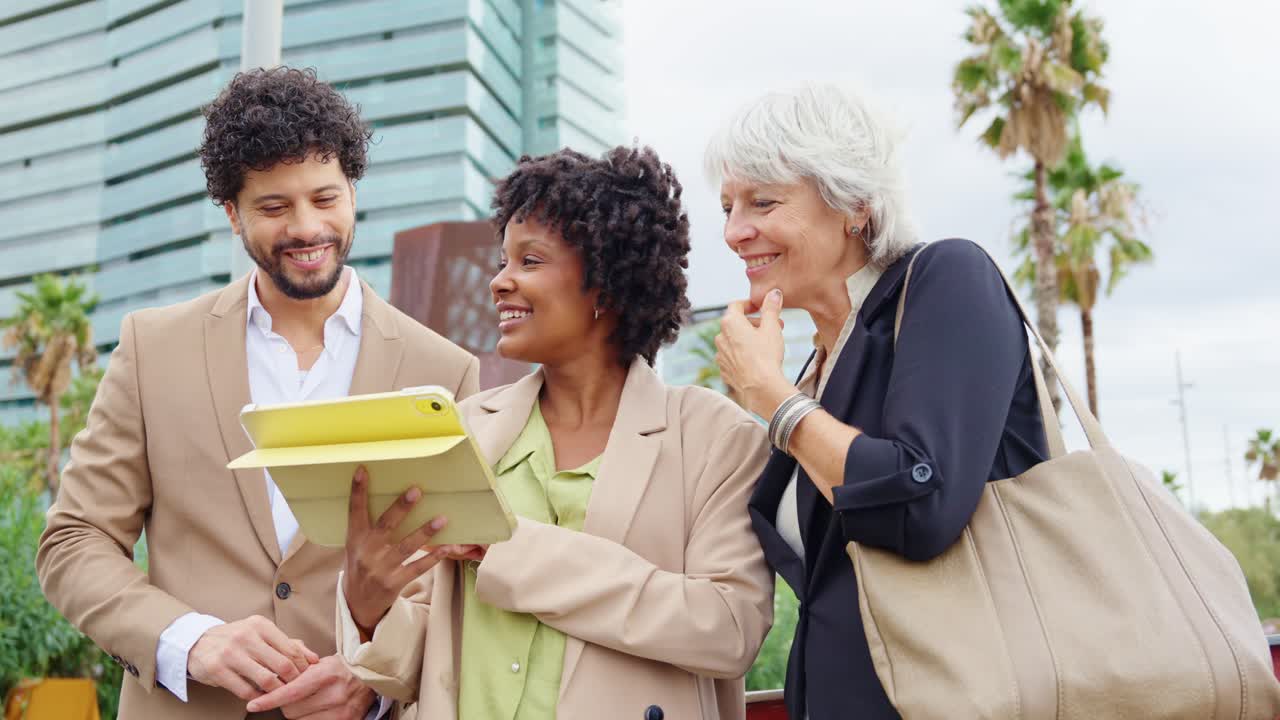 Diverse Business Team Collaborating Outdoors