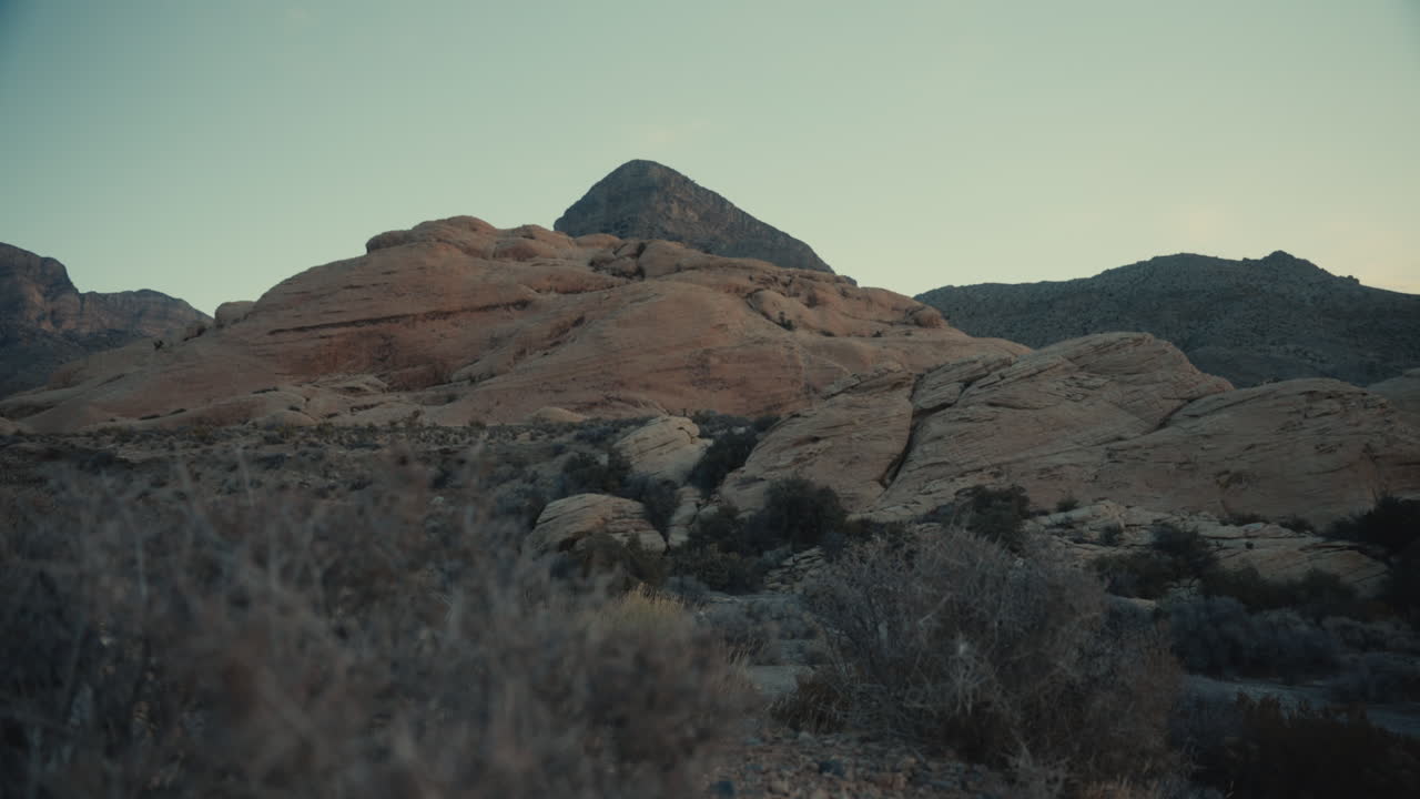 Desert Mountain Landscape at Dusk